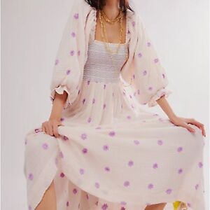 Free People Dahlia Embroidered Maxi Dress